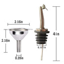 olive oil spouts,Stainless Steel Classic Bottle Pour Tapered Spouts for Pours liquor, vinegar, syrup or oils with Stainless Steel Funnels (2pcs) by QMET