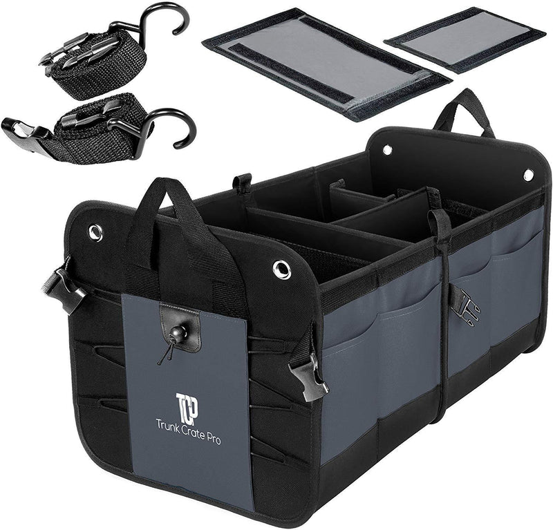 Trunkcratepro Collapsible Portable Multi Compartments Trunk Organizer, Black