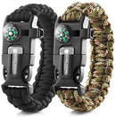 X-Plore Gear Emergency Paracord Bracelets | Set of 2| The Ultimate Tactical Survival Gear| Flint Fire Starter, Whistle, Compass & Scraper | Best Wilderness Survival-Kit for Camping/Fishing & More