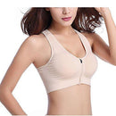 Women's Zip Front Sports Bra Wireless Post-Surgery Bra Active Yoga Sports Bras