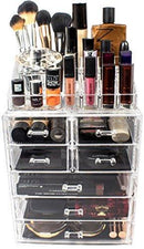 Sorbus Acrylic Cosmetic Makeup and Jewelry Storage Case Display-Spacious Design-for Bathroom, Dresser, Vanity and Countertop (4 Large, 2 Small Drawers, Clear)