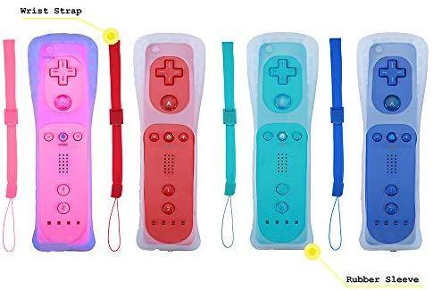 Yosikr Wireless Remote Controller for Wii Wii U - 4 Packs Pink+Red+Deep Blue+Blue