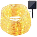 GDEALER Solar Rope Lights 49ft 150 LED IP65 Waterproof Copper Wire Outdoor String Lights Warm White - for Garden, Yard, Home, Path, Landscape Decoration