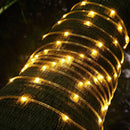 GDEALER Solar Rope Lights 49ft 150 LED IP65 Waterproof Copper Wire Outdoor String Lights Warm White - for Garden, Yard, Home, Path, Landscape Decoration