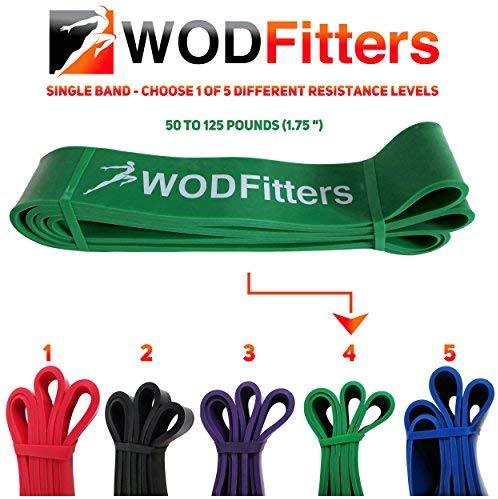 WODFitters Pull Up Assistance Bands - Stretch Resistance Band - Mobility Band - Powerlifting Bands, Durable Workout/Exercise Bands - Single Band or Set