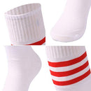 saounisi Unisex Tube Socks Stripe,2 Pairs Knee High Football Soccer Volleyball Baseball Cheerleading Team Socks