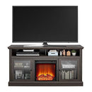 Ameriwood Home Chicago TV Stand with Fireplace, Rustic Gray