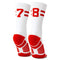 Classic Stripe Team Number Socks | Woven Mid-Calf | White & Red