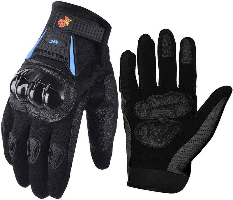 Street Bike Full Finger Motorcycle Gloves 09 (Large, black)