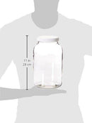 4 Pack- 1 Gallon Mason Jar - Glass Jar Wide Mouth with Airtight Foam Lined Plastic Lid - Safe Mason Jar for Fermenting Kombucha Kefir - Storing and Canning- By Kitchentoolz