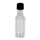 Mini ROUND Plastic Alcohol 50ml Liquor Bottle Shots + Caps (12)