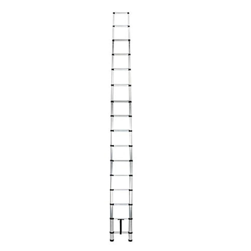 WolfWise EN131 Telescoping Ladder Aluminum Telescopic Extension Tall Multi Purpose (12.5 Ft Black)