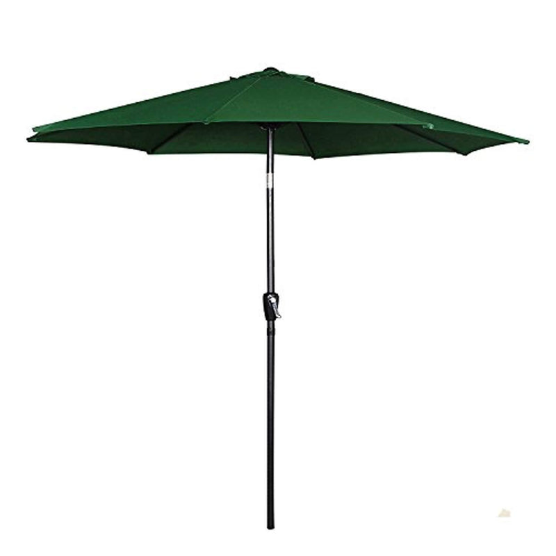 Cloud Mountain 9' Patio Umbrella, Outdoor Market Umbrella with Push Button Tilt and Crank, Aluminum Table Umbrella Outside 100% Polyester, Green