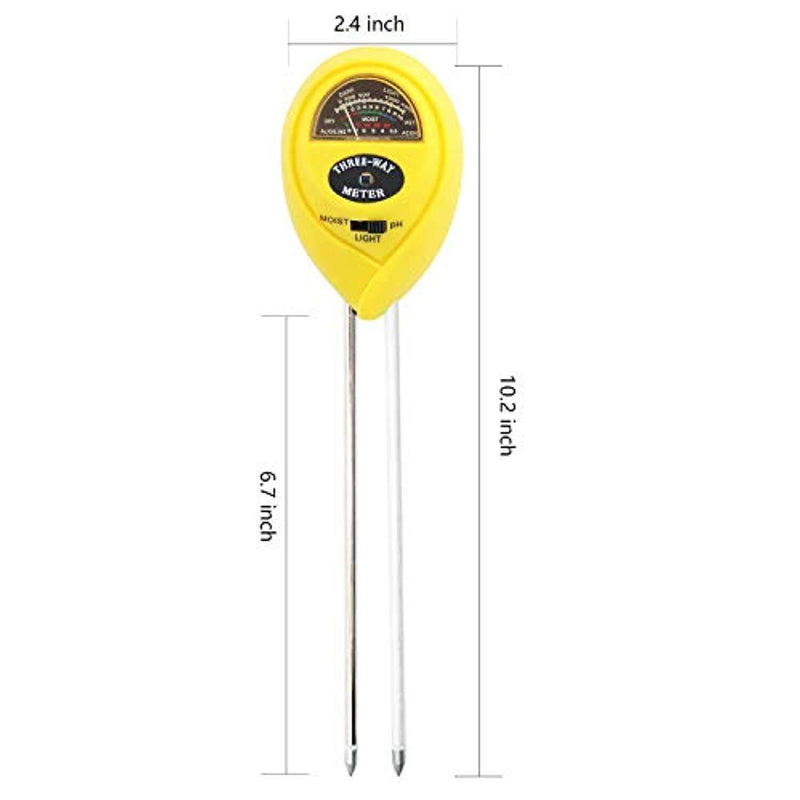 Soil Moisture Meter - 3 in 1 Soil Test Kit Gardening Tools PH, Light &amp; Moisture, Plant Tester Home, Farm, Lawn, Indoor &amp; Outdoor (No Battery Needed) by Fomei