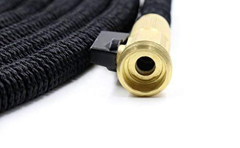 iZEEKER (2018 New) Three Times Expandable 50 Feet Magic Hose,Washing Car Hose,Strongest Expandable Garden Hose,Solid Brass Ends, Double Latex Core, Extra Strength Fabric (Black)