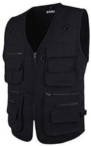 LUSI MADAM Mens Outdoor Vest Multi-Pockets Casual Vest for Work Fishing Photography Journalist