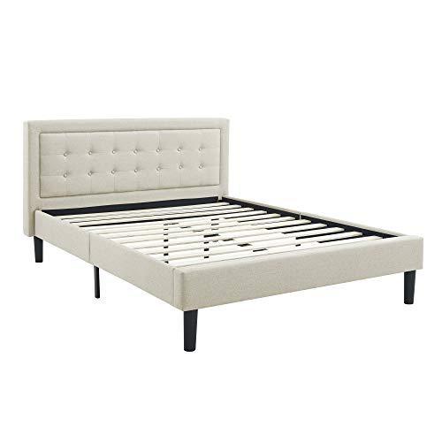 Classic Brands DeCoro Mornington Upholstered Platform Bed | Headboard and Metal Frame with Wood Slat Support | Grey, Queen
