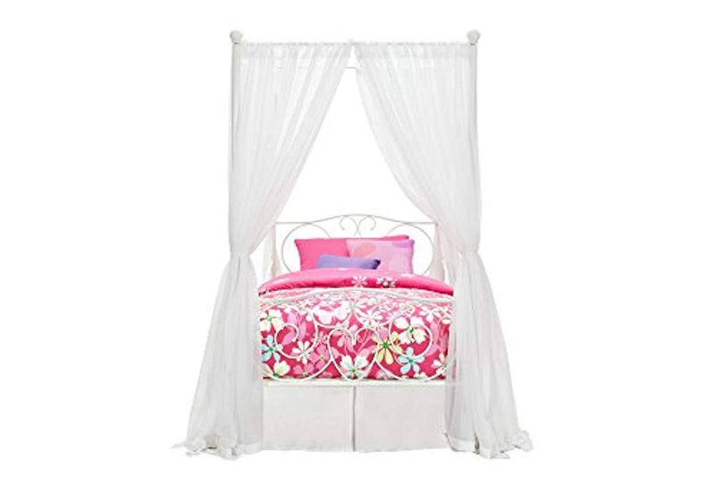 DHP Canopy Bed with Sturdy Bed Frame, Metal, Twin Size - White