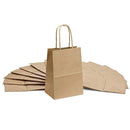 GSSUSA 100pcs Brown Kraft Paper Bags 5.25" x 3.75" x 8",Handled, Shopping, Gift, Merchandise, Carry, Retail,Party Bags (Brown)