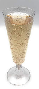 Oojami 140 pc Silver Glitter Plastic Classicware Glass Like Champagne Wedding Parties Toasting Flutes Party Cocktail Cups