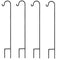 GrayBunny Shepherd Hook, 35 inch Black, Set of 4 Solid (Non-Hollow) Single Piece (No Assembly), Strong Rust Resistant Premium Metal Hanger For Weddings Plant Baskets Solar Lights Lanterns & Mason Jars