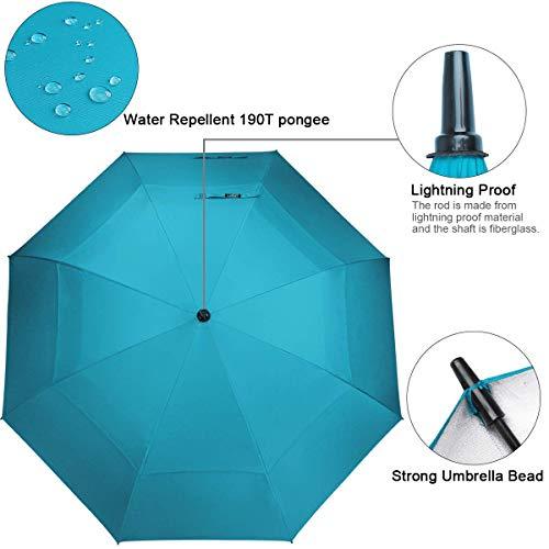 G4Free 54 62 68 inch Extra Large Windproof Golf Umbrella UV Protection Automatic Open Double Canopy Vented Sun Rain Umbrella Oversize Stick Umbrellas