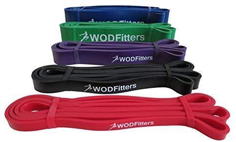 WODFitters Pull Up Assistance Bands - Stretch Resistance Band - Mobility Band - Powerlifting Bands, Durable Workout/Exercise Bands - Single Band or Set