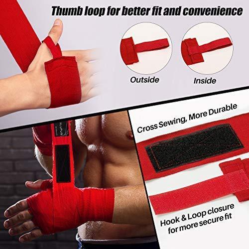 Liberlupus Boxing Hand Wraps for Men & Women, 120 & 180 Inches Wraps for Boxing Gloves, Handwraps with Hand & Wrist Support for Boxing Kickboxing Muay Thai MMA