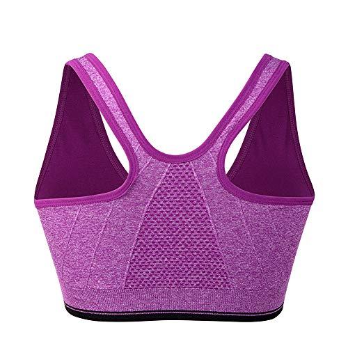 Women's Zip Front Sports Bra Wireless Post-Surgery Bra Active Yoga Sports Bras