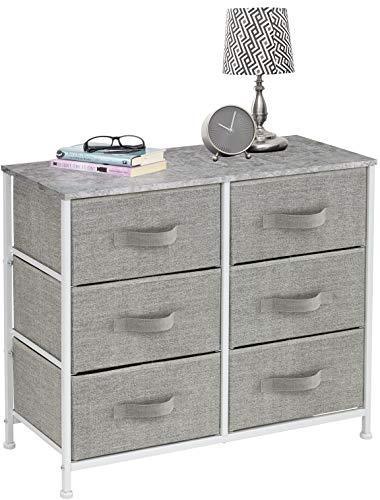 Sorbus Dresser with 5 Drawers - Furniture Storage Tower Unit for Bedroom, Hallway, Closet, Office Organization - Steel Frame, Wood Top, Easy Pull Fabric Bins (Black/Charcoal)