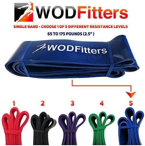 WODFitters Pull Up Assistance Bands - Stretch Resistance Band - Mobility Band - Powerlifting Bands, Durable Workout/Exercise Bands - Single Band or Set