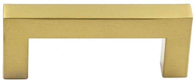 goldenwarm Gold Cabinet Drawer Pulls Brass Kitchen Cabinet Handles 10 Pack - LSJ12GD76 Square Dresser Drawer Handles for Cabinets Hardware Brushed Brass Pulls 3"(76mm) Hole Centers,5"(128mm) Overall