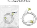 Lovicool CAT6 Ethernet Patch Cable 75ft White LAN Cable Flat Internet Computer Networking Cable High Speed Up to 10Gigabit Ethernet Cord with RJ45 Connector for Modem Switch Boxes Router PS4 Xbox 23m