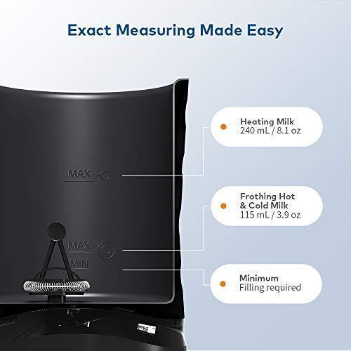 Milk Frother Miroco Electric Milk Steamer Automatic Soft Foam Maker Cold Hot Milk Warmer Silent Operation for Cappuccino, Latte, Coffee White