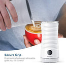 Milk Frother Miroco Electric Milk Steamer Automatic Soft Foam Maker Cold Hot Milk Warmer Silent Operation for Cappuccino, Latte, Coffee White