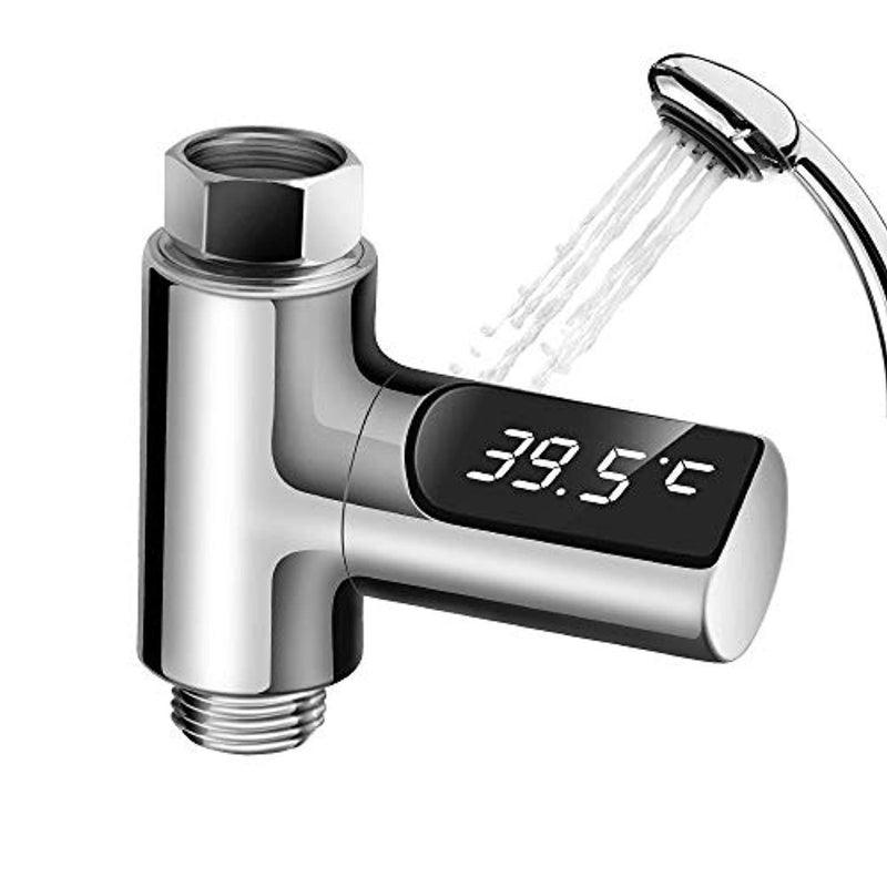 LED Digital Shower and Kitchent Faucet Thermometer, Hydro-Power Real Time Bath Water Temperature Monitor for Kids