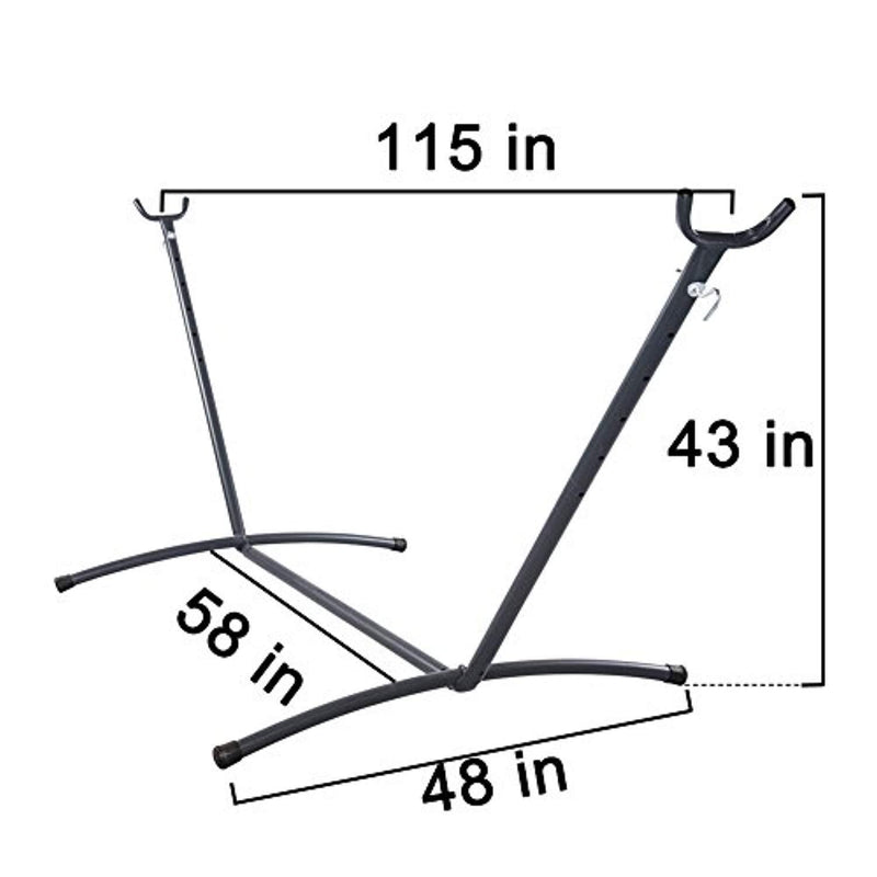 Lazy Daze Hammocks 9 feet Space Saving Steel Hammock Stand Portable Hammock Stand with Carrying Bag Only, Capacity 450 Pounds
