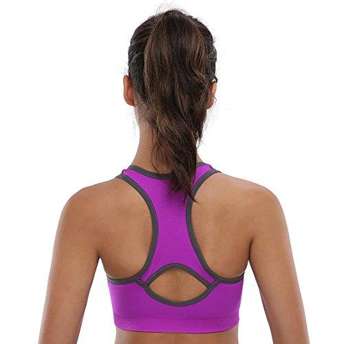 BAOMOSI Women's Seamless Racerback Sports Bra High Impact Support Yoga Gym Workout Fitness