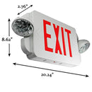 eTopLighting 2 Packs of LED Red Exit Sign Emergency Light Combo with Battery Back-Up UL924 ETL listed, EL2BR-2