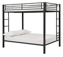 DHP Full Over Full Metal Bunk Bed, Sturdy Frame with Metal Slats, Black