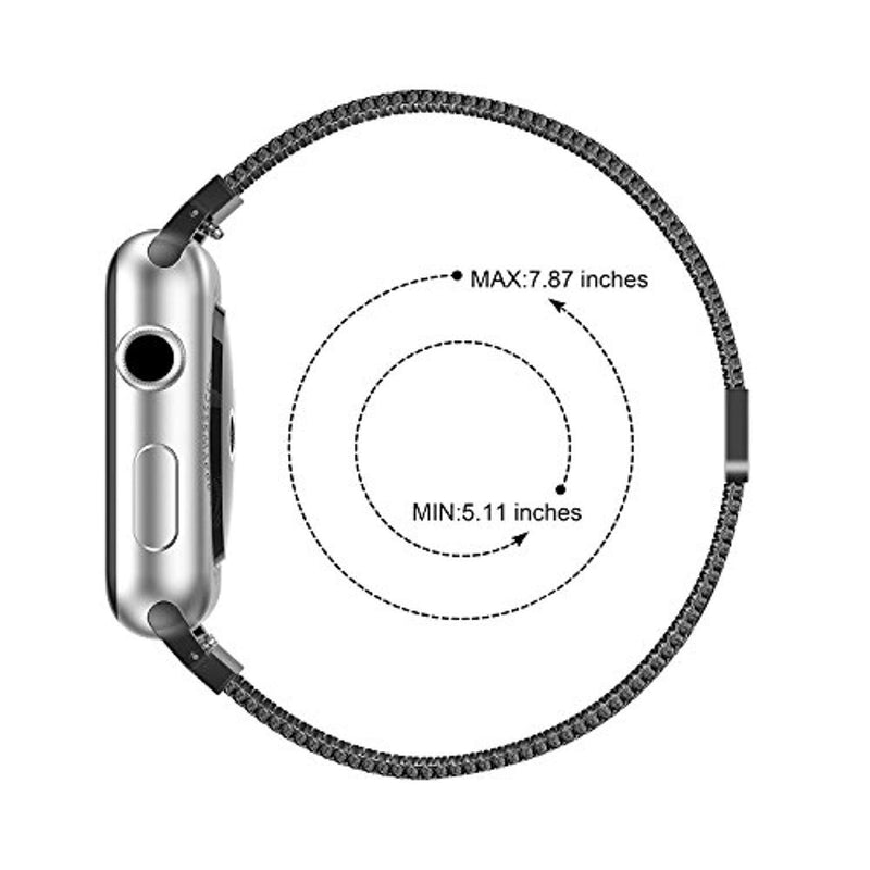 Bandx Milanese Loop Replacement Band Compatible Apple Watch 38mm 42mm,Stainless Steel Mesh Band with Magnetic Closure for iWatch Series 3 Series 2 Series 1