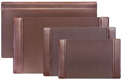 Dacasso Chocolate Brown Leather 34 by 20-Inch Desk Pad with Side Rails