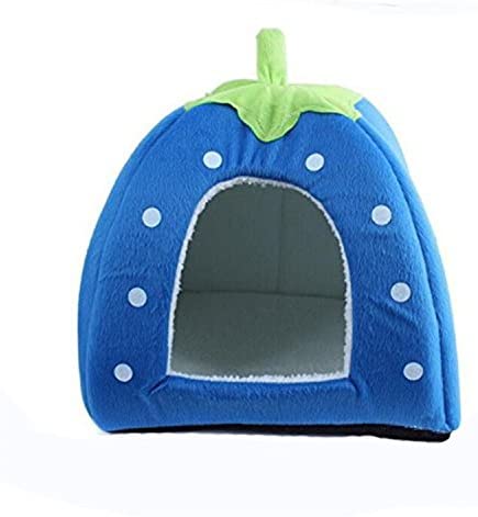 Nest 9 Strawberry Style Cute Soft Cotton Sponge Puppy Cat Dog House Pet Bed Dome Tent Warm Cushion Basket