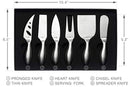 LUNAR Premium 6-Piece Cheese Knife Set - Complete Stainless Steel Cheese Knives Collection