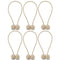 HUYIJJH Curtain Tiebacks Magnetic, Drape Holders Holdbacks Decorative Weave Rope Clips Window Sheer Blackout Panels Home Office, Beige (Pack of 6) by NZQXJXZ