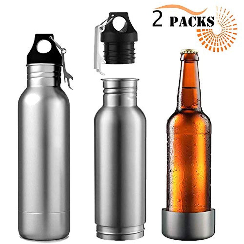 Beer Bottle Insulator, Stainless Steel Beer Bottle Insulator (2 Pack) Keeps Beer Colder With Opener/Beer Bottle Holder For Outdoor or Party