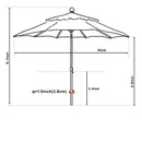 EliteShade 9Ft Market Umbrella Patio Outdoor Backyard Aluminum Table Umbrella (FadeSafe Beige)