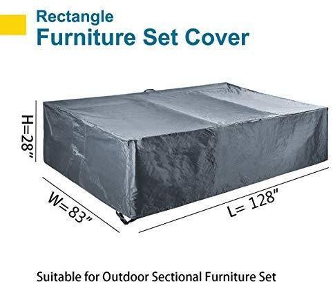 Patio Furniture Set Cover Outdoor Sectional Sofa Set Covers Outdoor Table and Chair Set Covers Water Resistant Heavy Duty 128" L x 83" W x 28" H