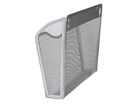 PAG 3 Pockets Hanging File Holder Organizer Metal Wall Mount Magazine Rack, Silver