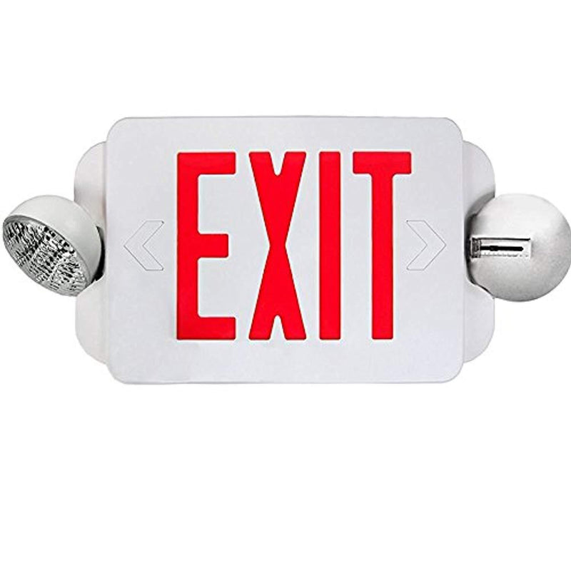 eTopLighting 2 Packs of LED Red Exit Sign Emergency Light Combo with Battery Back-Up UL924 ETL listed, EL2BR-2